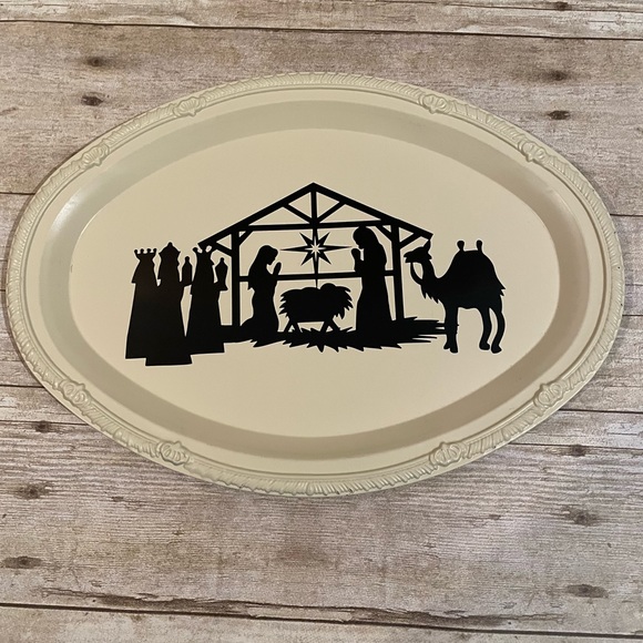 Handmade Custom Metal Tray of Nativity Brand New! - Picture 4 of 6